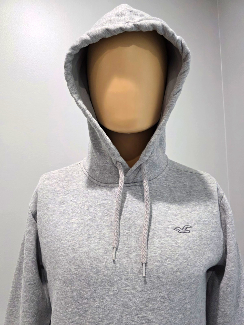 Hollister Womens XS Gray Pullover Hoodie Fleece Logo Sweatshirt Kangaroo Pocket